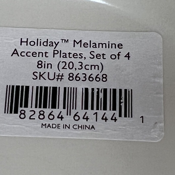 Lenox Holiday Melamine Accent Plates, Set of 4, 8 Inch, New - Picture 12 of 13